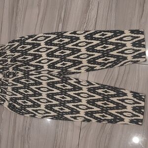 J. Crew - Cropped Linen Drawstring Pants - Ikat Aztec Print - Size 2